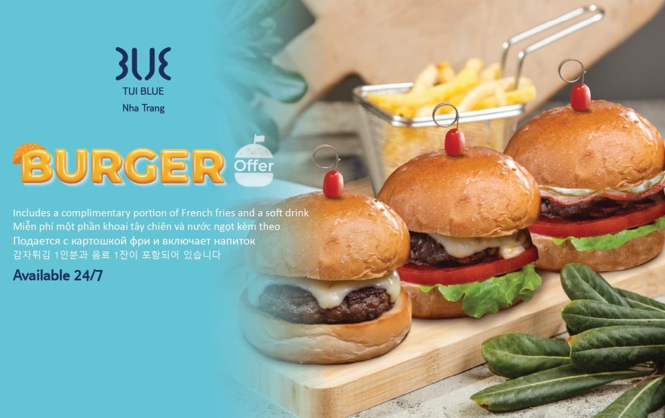 tui blue, burger, combo, fast food