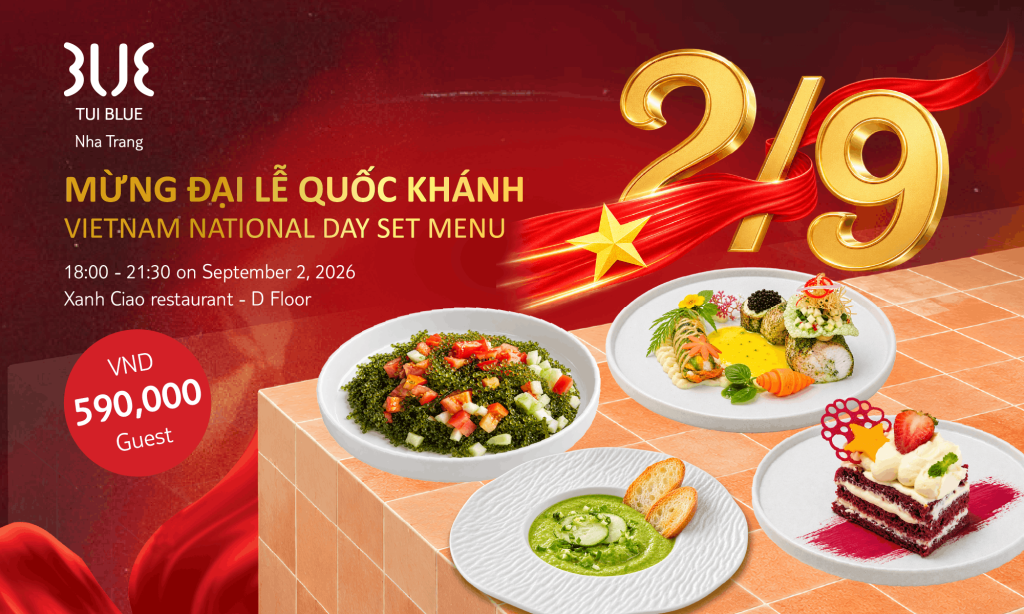 tui blue, nha trang, set menu, national day, dinner