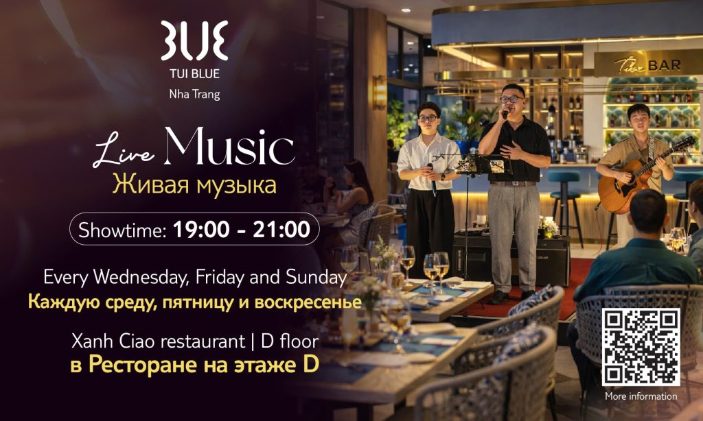 thưởng thức bữa tối gia đình trong không gian nhạc sống tại tui blue nha trang
