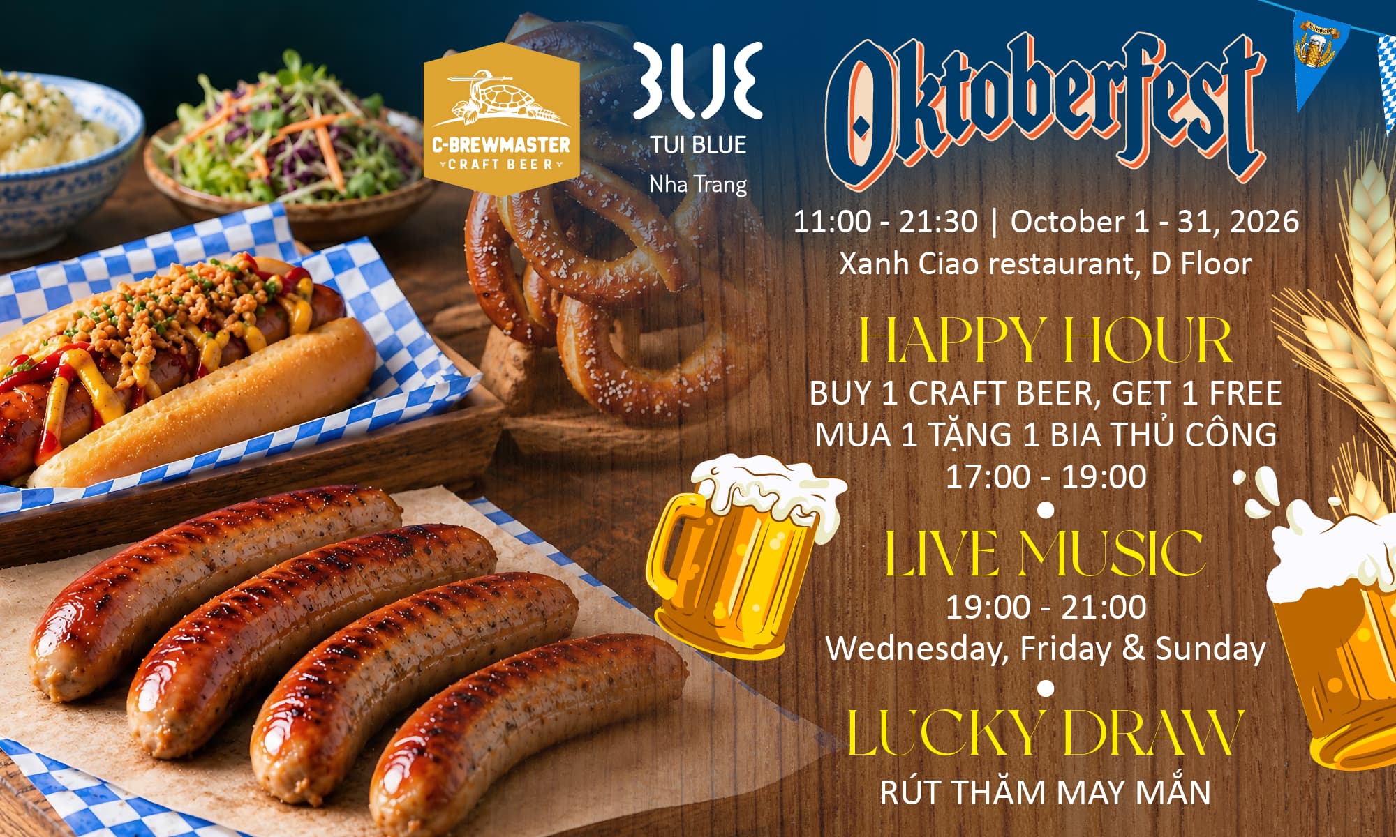 tui blue, nha trang, oktoberfest, beer, live music, happy hour