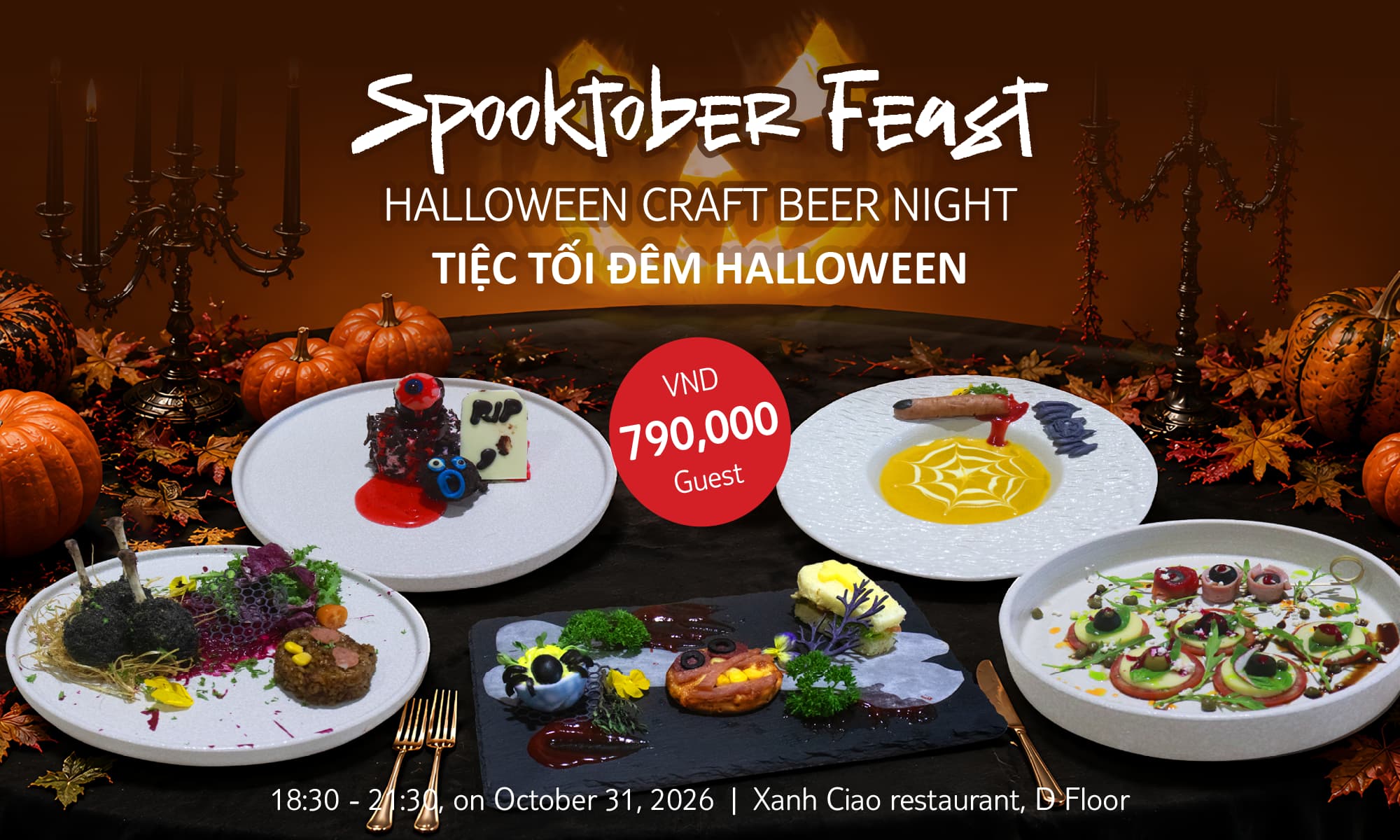 tui blue, nha trang, spooktober feast, halloween, dinner